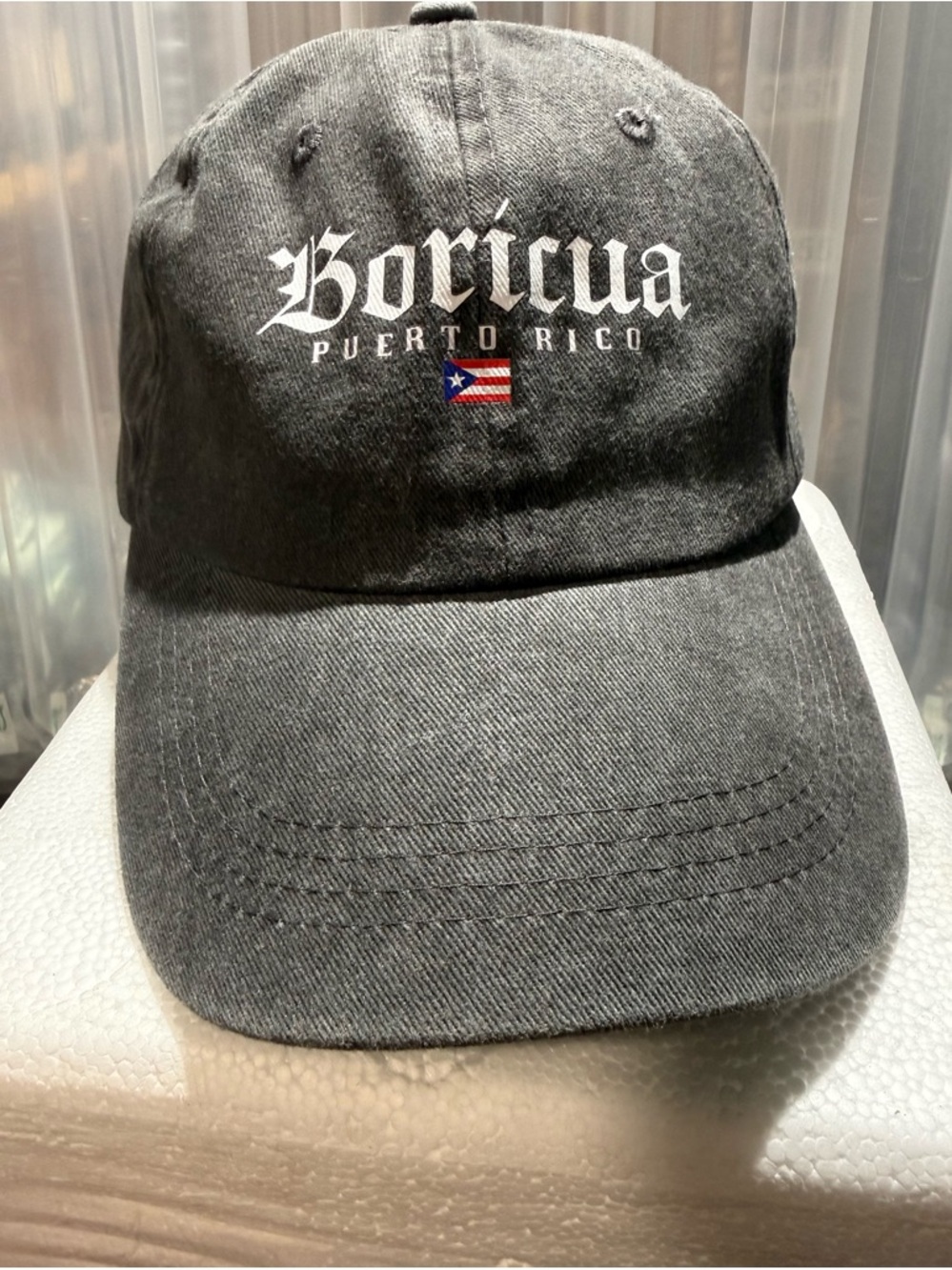Boricua Puerto Rico Unisex Hat-Charcoal/Black-New